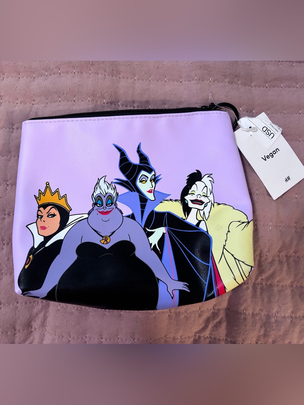 H&M Lavender Disney Villains Cosmetic Pouch